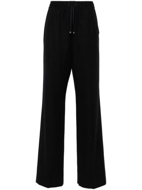 Moncler logo-appliqué felted straight trousers