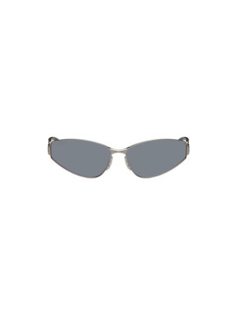 BALENCIAGA Silver Cat-Eye Sunglasses