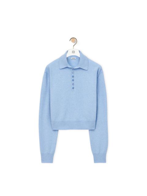 Polo sweater in cashmere