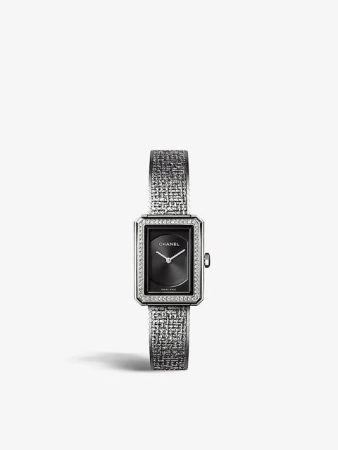 H4877 BOY-FRIEND steel and 0.37ct diamond quartz watch