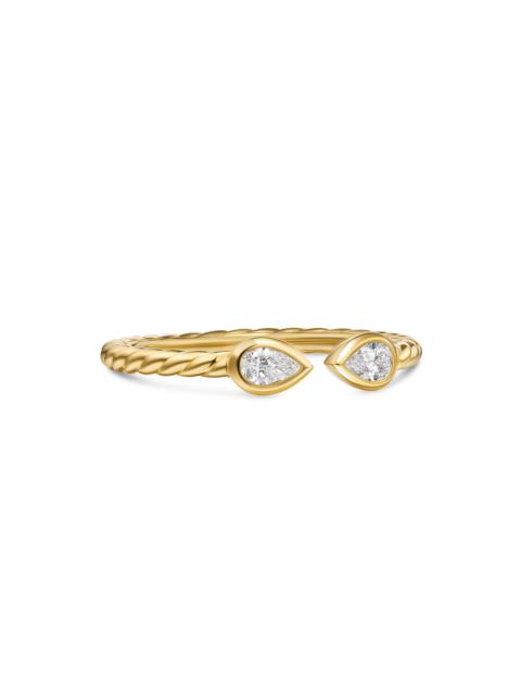 DAVID YURMAN Women's Petite Modern Renaissance Open Pear Ring in 18K Yellow Gold - Diamond