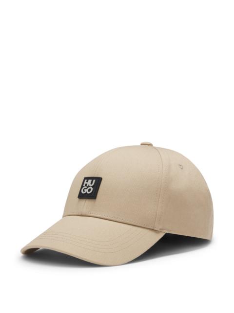 HUGO COTTON-TWILL CAP WITH STACKED LOGO