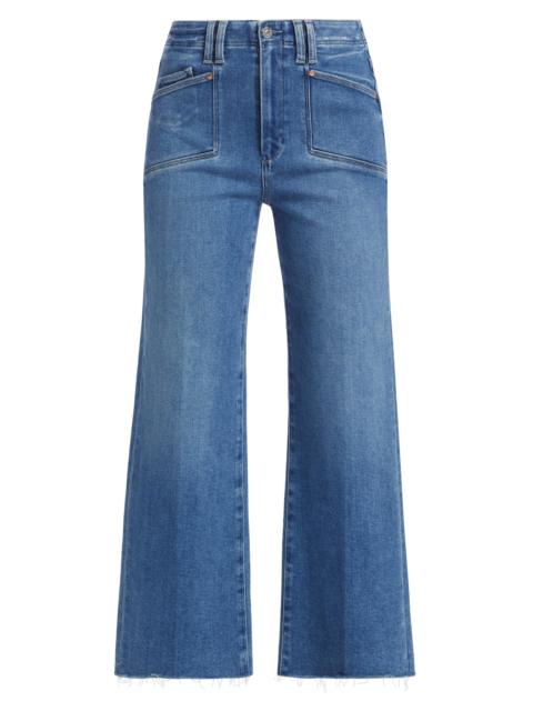 PAIGE Women's Anessa Raw Wide-Leg Jeans - Sunnie Distressed