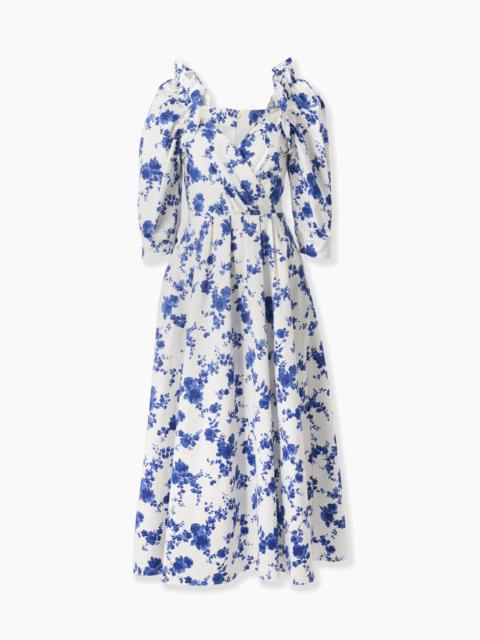 Floral-Print Wrap-Top Midi Dress