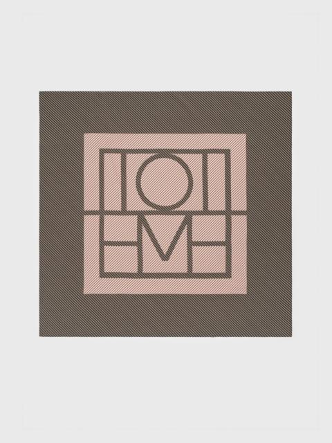 TOTEME Centered monogram silk scarf walnut