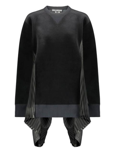 Junya Watanabe pleated velvet crewneck sweatshirt