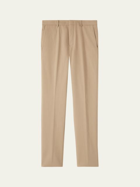 Loro Piana Men's Jarno Cotton Straight Fit Flat-Front Pants