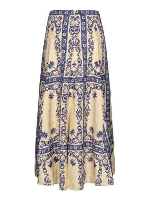 Johanna Ortiz Lucena Ankle Crepe Maxi Skirt multi
