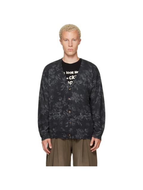 R13 Gray Printed Boyfriend Cardigan