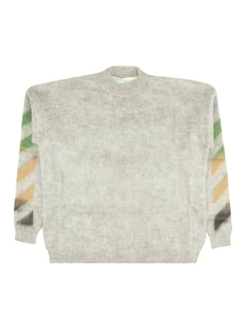 Off-White Diag Brushed Mohair Sweater 'Grey'