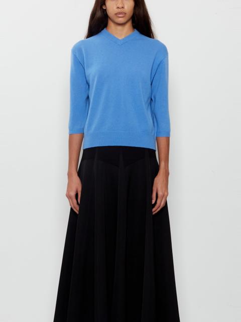 6397 Elbow V-Neck Cashmere Sweater — Cornflower