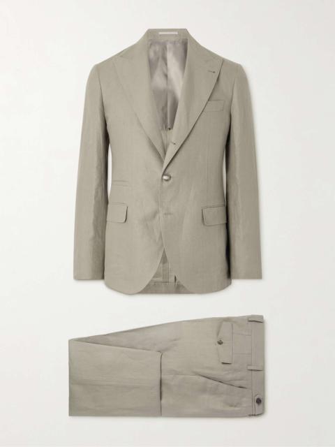 Brunello Cucinelli Herringbone Linen Suit