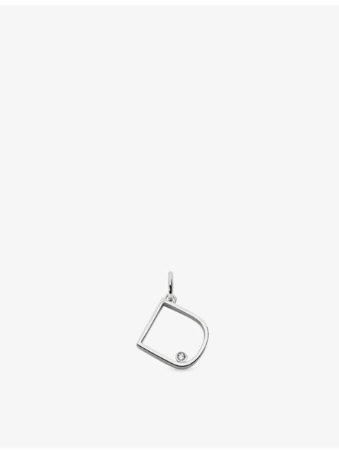 MONICA VINADER Initial D Solitaire Lab-Grown Diamond and Sterling Silver Pendant Charm