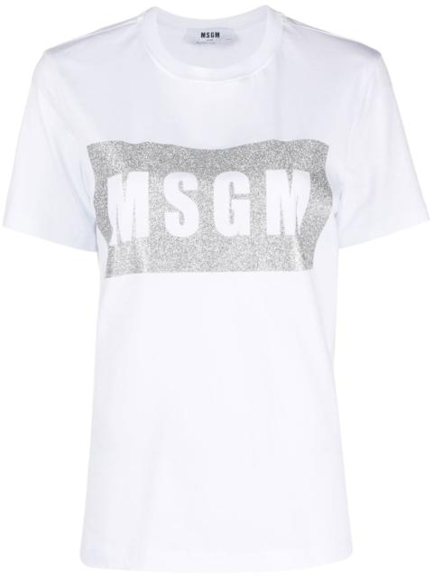 logo-print glitter T-shirt