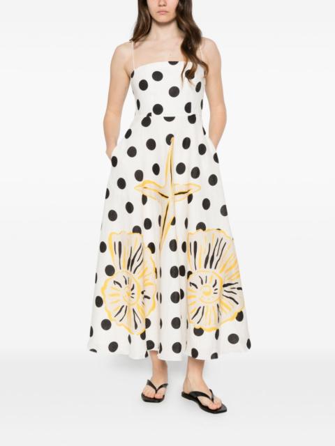 CALA de la CRUZ Delta polka-dot midi dress