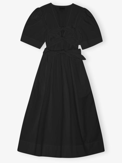 BLACK STRETCH COTTON DRESS