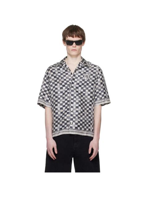 AMIRI Gray MA Checkered Bowling Shirt