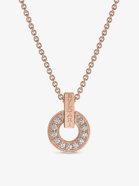 Bvlgari Bvlgari 18ct rose-gold and 0.37ct round brilliant-cut diamond pendant necklace