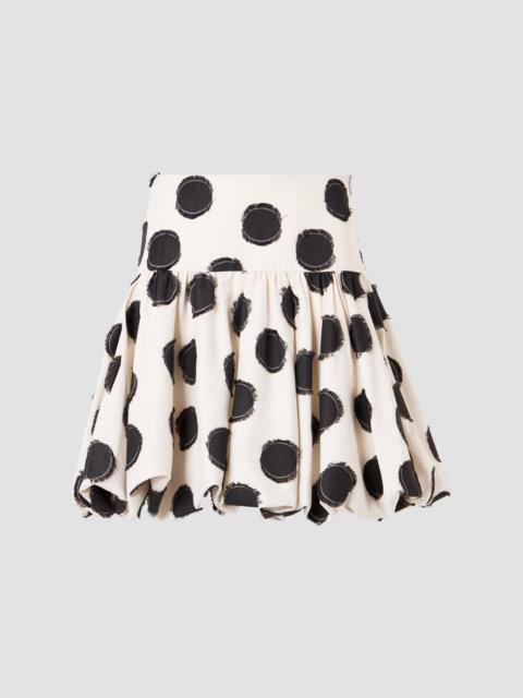 AKRIS Women's Fringed Polka Dot Jacquard Mini Skirt - Cream Black