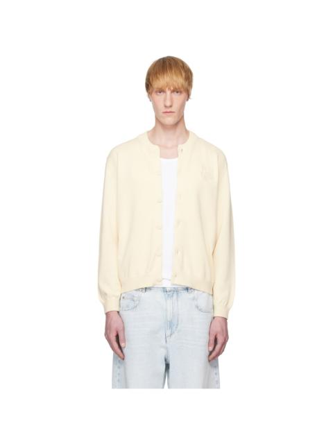 Maison Kitsuné Off-White Bold Fox Head Embroidered Knitted Cardigan