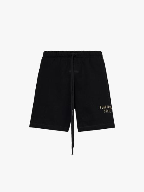 Brand-patch slip-pocket cotton-blend jersey shorts