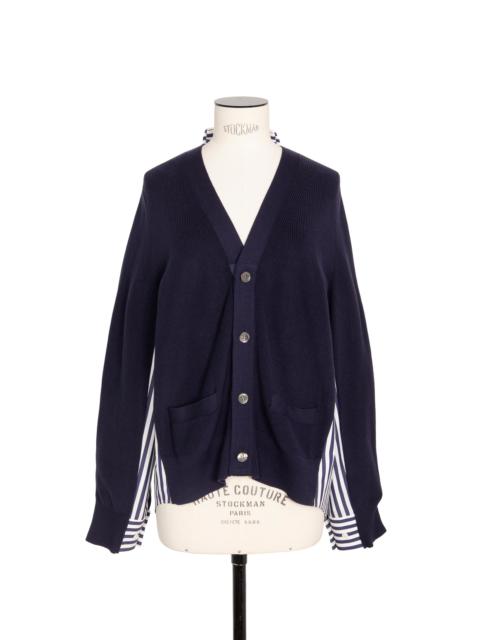 sacai Cotton Knit x Cotton Poplin Cardigan