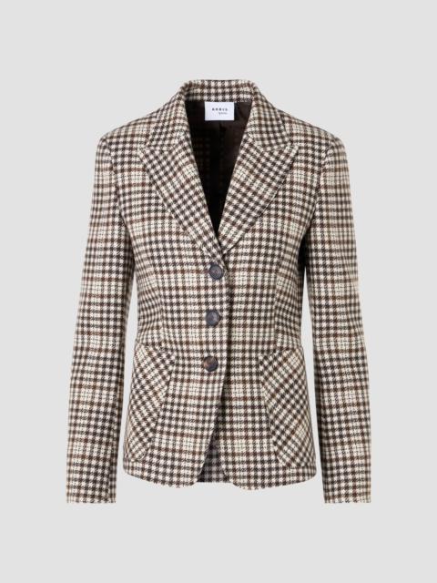 AKRIS Women's Tweed Check Wool-Blend Blazer - Winter White Espresso
