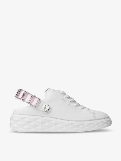 JIMMY CHOO Diamond Sling crystal-embellished leather slingback low-top trainers
