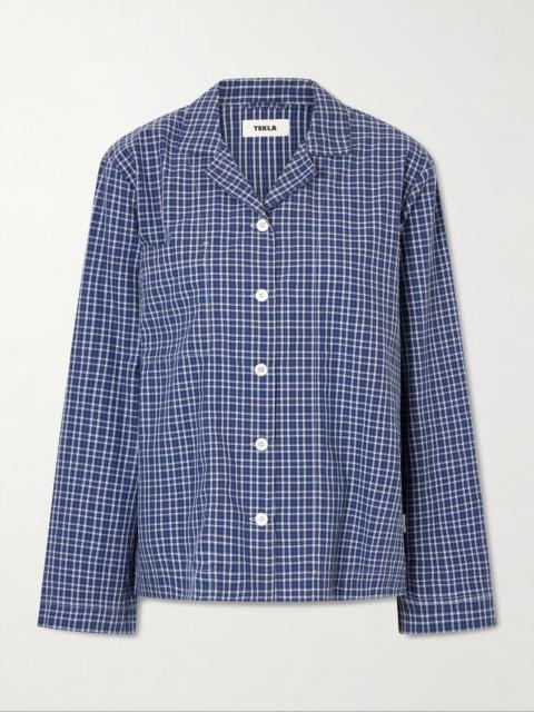 TEKLA Checked Organic Cotton Pajama Shirt