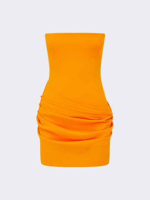 ALEX PERRY Strapless Draped Mini Dress In Stretch Crepe Orange