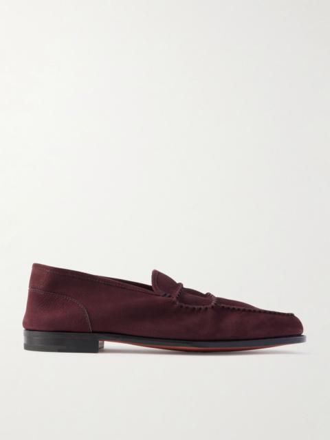 John Lobb Bath Nubuck Loafers Burgundy