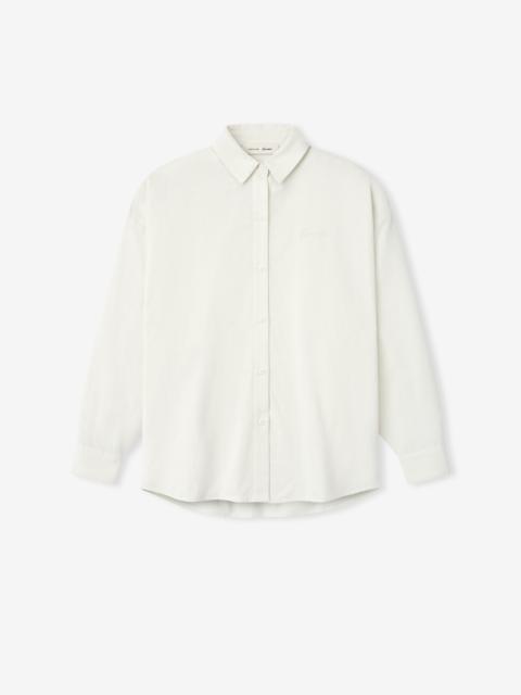 ESSENTIALS Womens Cotton Oxford Signature Button Up Shirt