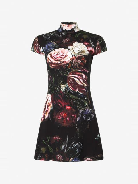 Roberto Cavalli Fiammingo Flowers Print Mini Dress