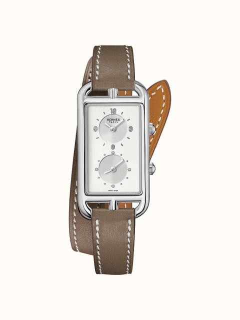 Hermès Nantucket Dual Time watch, 22 x 32.5 mm