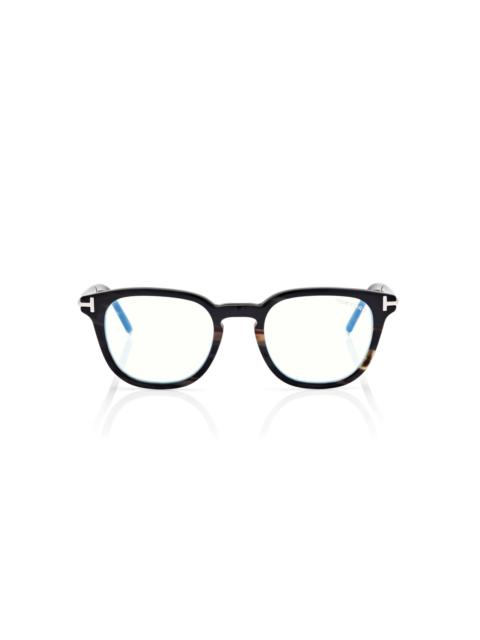 TOM FORD HORN SQUARE BLUE BLOCK OPTICALS