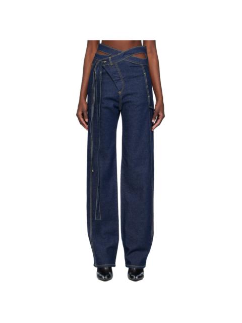 OTTOLINGER wrap-style cut-out straight-leg jeans | REVERSIBLE