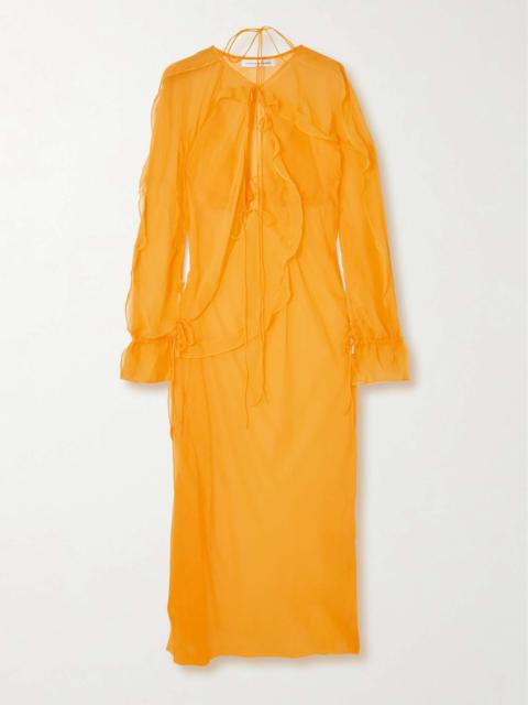 Ruffled silk-georgette maxi dress