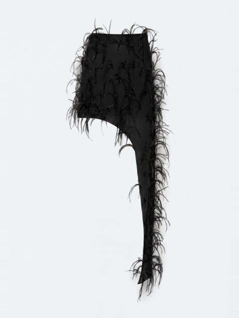 LAPOINTE Lightweight Georgette Skirt With Feathers