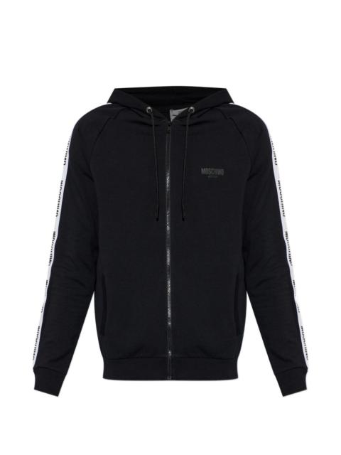 Moschino logo-tape zip-up hoodie