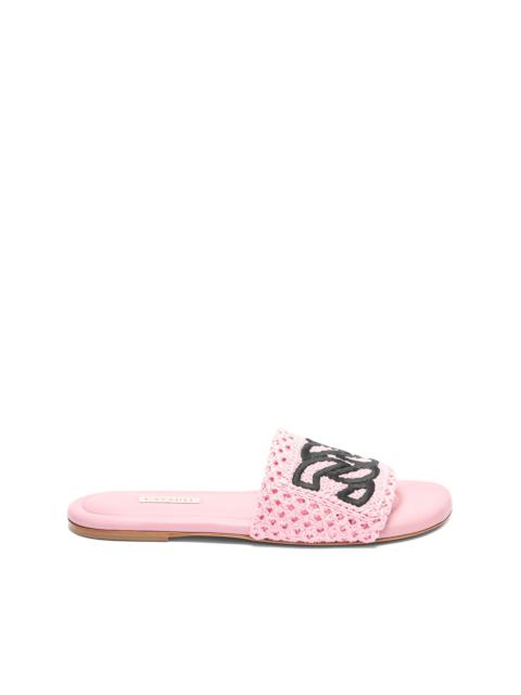 CASADEI crochet-embroidered flat sandals