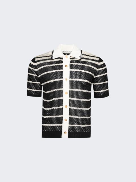 AMIRI Striped Button Down Shirt Black