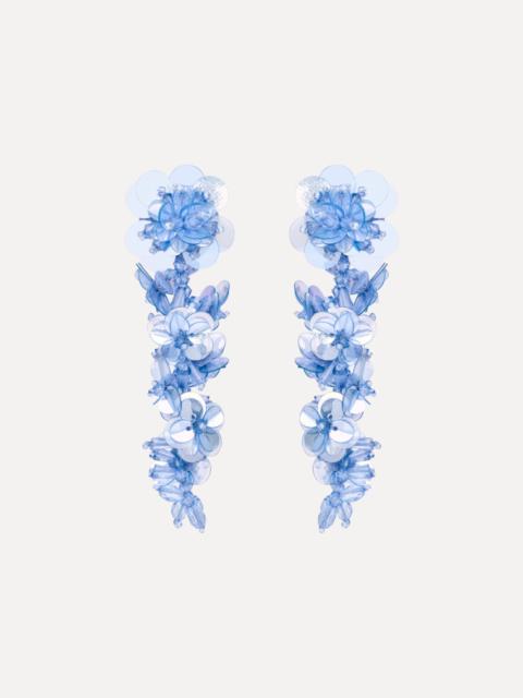 Oscar de la Renta SEQUIN FLOWER CLIP-ON EARRINGS