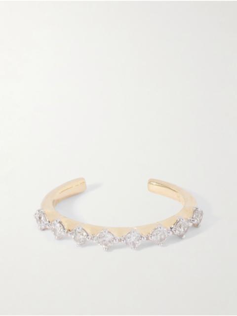 STONE AND STRAND Bright Lights 10-karat gold diamond ear cuff Gold