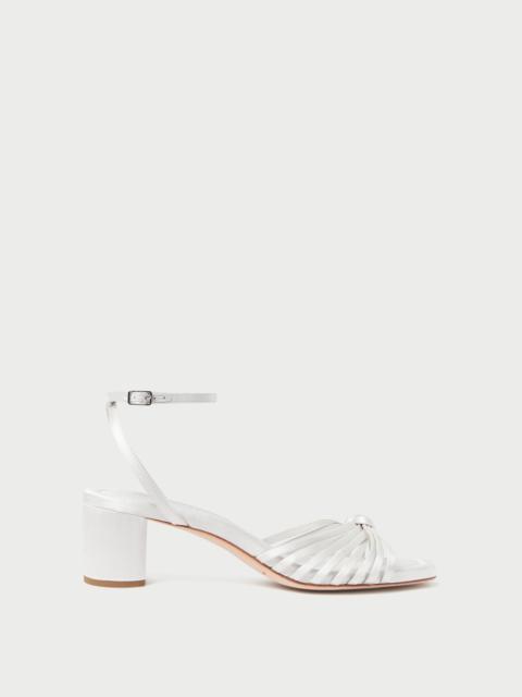 LOEFFLER RANDALL Olivia Cream Knot Mid-Heel Sandal