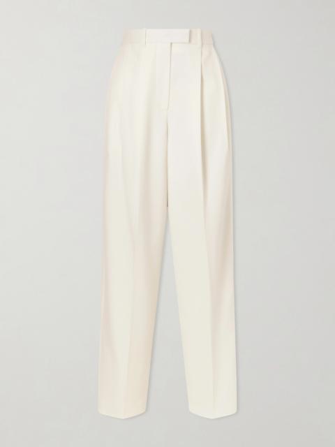 Givenchy Pleated Grain De Poudre Wool And Mohair-blend Wide-leg Pants