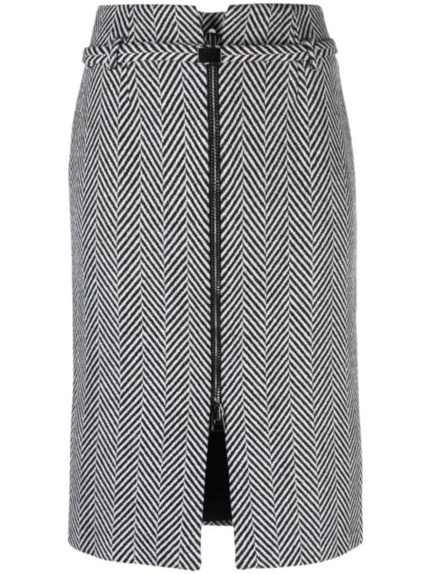 TOM FORD chevron-pattern midi pencil skirt