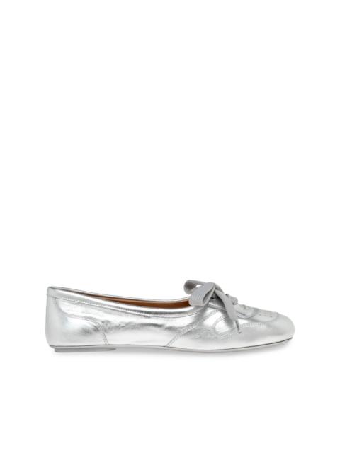 Gianvito Rossi lace-up perforated ballet flats