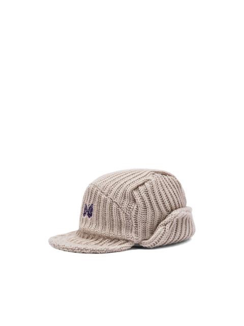 NEEDLES logo-embroidered ribbed hat