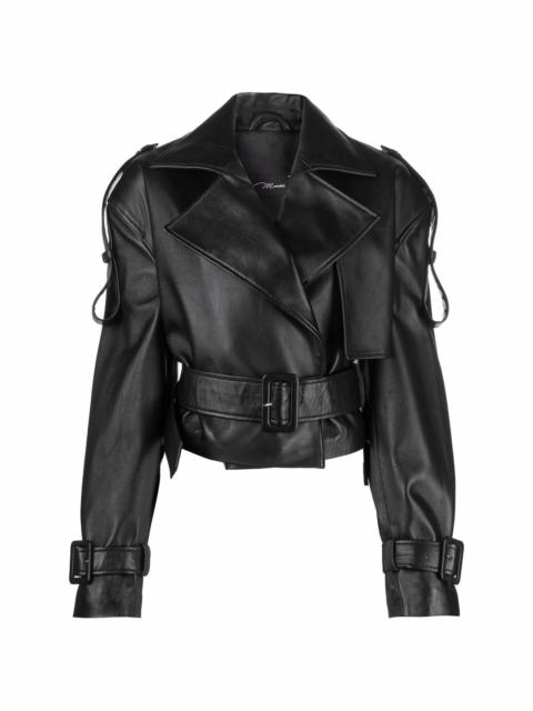 MANOKHI Hana cropped biker jacket