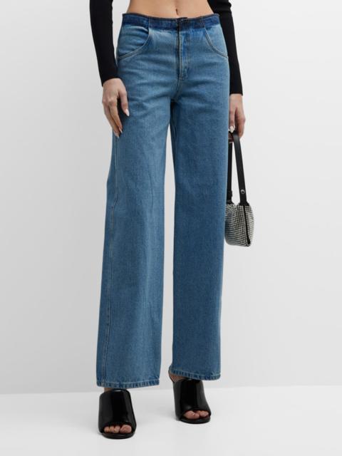 CHRISTOPHER ESBER Deconstructed Denim Straight-Leg Jeans